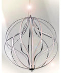 Ace 16 Light Led Pendant Light With Slick Polished Chrome Finish And Top Shelf Solid Aluminum Build For Modern Contemporary Hanging Ceiling Fixture, close-up view of chrome swirls.