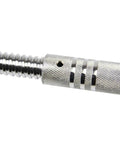 Close-up of steel tube from Dumbbell To Barbell Connecting Bar Steel Tube With Ultra Precision Thread Design Prevents Slipping Beefy Bar Connector