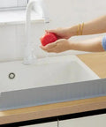 Silicone Sink Splash Guard Keeps Mess In Check, Sink Flaps Heighten Countertop Edges, Durable Dark Gray Kitchen Accessory, Splash Proof Barrier