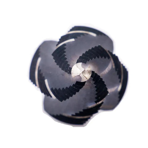 Top view of Heavy Duty Four Spiral Flute Step Drill Bit Set For Metalworking In M35 Cobalt High Speed Steel.