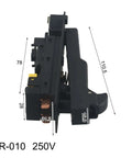 Angle Grinder Switch Replacement for GWS-20-180, 250V 12A Trigger Switch, side view showing dimensions and SR-010 label
