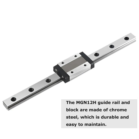 320mm MGN12 Linear Rail With MGN12H Steel Carriage Block For Plug And Play Upgrade Ender 3 Ender 3 Pro Ender 3 V2 3D Printers And CNC Machines High Rigidity Bearing Steel Smooth Low Noise Operation Precise Alignment And Durable Precision Guide, chrome steel rail and block