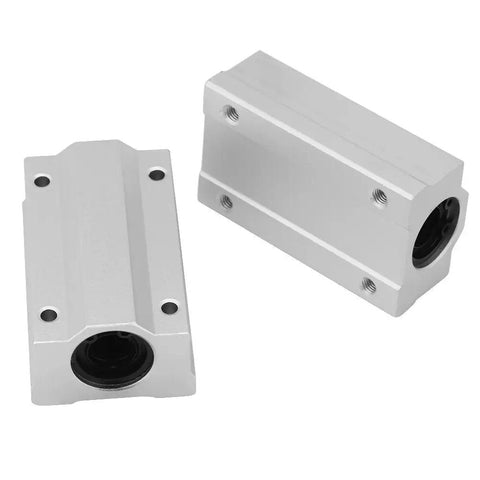 Heavy Duty 12Mm Linear Motion Ball Bearing Slide Block With Aluminum Housing And Flat Mount Base, showing two slide blocks.