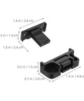 12 Pack Adjustable Cabinet Fasteners With Push In ABS Base And Panel Clips for no tools needed installation, dimensions shown.