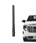 Shorty 7 Inch Spiral Flexible Rubber Truck Antenna For GM GMC Chevy Trucks Optimized AM FM Radio Reception Low Profile Mast shown with truck