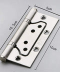 Stainless Steel Flat Cabinet Door Hinge Set 2 Pieces Heavy Duty Silent Hinges with dimensions for cabinets and wooden boxes