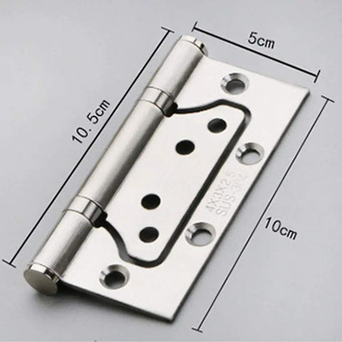 Stainless Steel Flat Cabinet Door Hinge Set 2 Pieces Heavy Duty Silent Hinges with dimensions for cabinets and wooden boxes