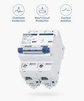2 Pole 500V 125A DC Circuit Breaker Isolator for Solar PV Systems Thermal Magnetic Trip DIN Rail Mount High Current DC Disconnect