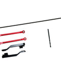 Aluminum Alloy Front And Rear Torsional Sway Bars Linkage Set For 1 To 7 UDR Upgrades, red aluminum links and black sway bar parts