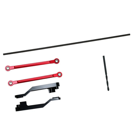 Aluminum Alloy Front And Rear Torsional Sway Bars Linkage Set For 1 To 7 UDR Upgrades, red aluminum links and black sway bar parts