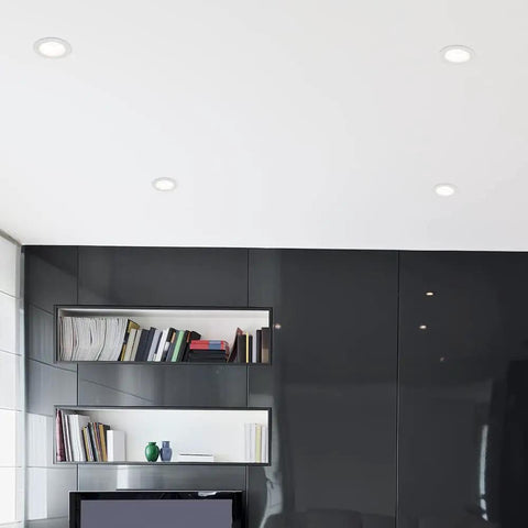 Sleek Four Inch Canless Led Downlight With Anti Glare Design Delivering One Thousand Two Hundred Lumens Of Crisp Illumination And Five Tunable Color Temperatures For Effortless Recessed Ceiling Lighting Upgrades Around The House