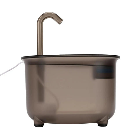 2L Solar Pet Water Dispenser With Motion Sensor And USB Backup Power Auto Cat Fountain For Indoor Or Outdoor Use Monocrystalline Panel No Fuss Low Noise Circulating Water Station For Dogs And Cats, front view