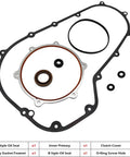 Premium Titanium Alloy Bolt Kit With Durable Primary Gasket And Clutch Primary Cover For Harley Davidson Touring Models, featuring oil seals and gasket components.