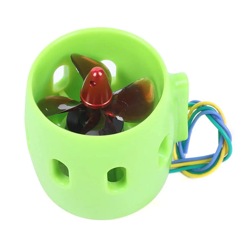 12V-24V 15A Brushless Underwater Thruster With 4 Blade Propeller for RC Boats, ROVs, green housing, clockwise motor