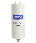 CBB60 120uF Capacitor 250V 50 60Hz Round Run Start AC Motor Capacitor with nut and inserts visible