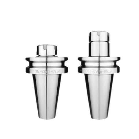 Rock Solid BT50 Collet Milling Fixture For CNC Machining Centers with heavy-duty stainless steel design, two sizes shown.