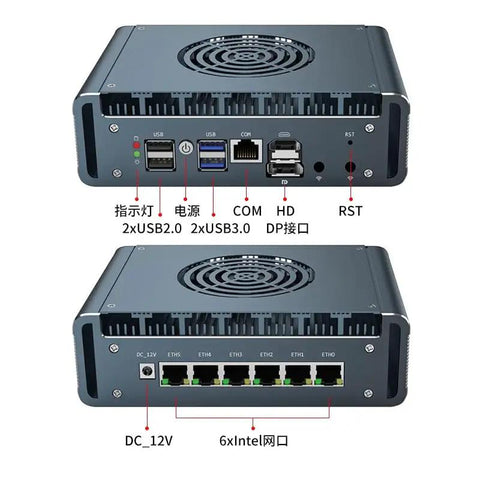 Intel Core i7-1195G7 Mini PC With Blazing DDR4 RAM, M.2 Storage Flex, Dual LAN Connect, showing ports and ventilation design.