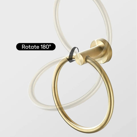 Brushed Gold Toilet Paper Holder And Towel Ring Set All In One Stainless Steel Wall Mount Bathroom Hardware Two Piece With 180 Degree Rotating Ring