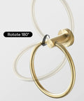 Gold Brushed Towel Ring, 180-degree rotation, part of Gold Brushed Toilet Paper Holder And Towel Ring Set For Bathroom Wall Mount.