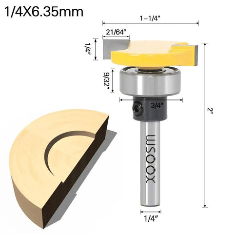 Slot Cutting Router Bits Set With Biscuit Bit And 4Mm Cutting Height, 1/4 Inch Shank, Undercut Bit, Three Bearing Sizes For Decking