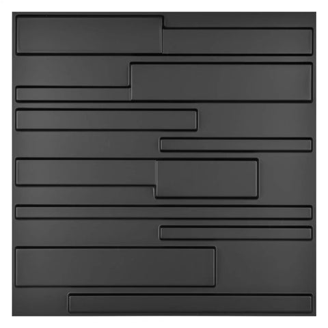 12 Pack 3D Wall Panels For Indoor Decor In Carbon Black 19.7 X 19.7 Inches Lightweight PVC Fire Resistant DIY Friendly Kit Covers About 32 Sq Ft Matte Black Wall Paneling