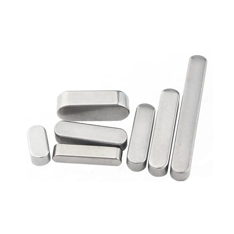 6x6mm Feather Key Set For Drive Shafts In A2 304 Stainless Steel Round End Parallel Keys Heavy Duty Machining Shaft Keys 10 Pack Fits 6mm Shafts Built To Last Durable Gear Key For Machinery And Motors, showing several stainless steel round end parallel keys on white background.