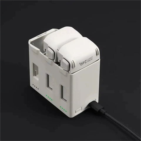 Lito 1 Smart Multi Battery Charging Hub Go To Drones Pro Grade Charging Station with two batteries and charger cable.