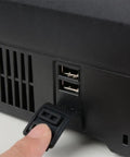 Close-up of USB ports on 4 Port Pro Grade Battery Charger For 18V And 36V Lithium Ion Tools, showing additional connectivity options.