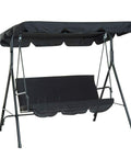 Go To Replacement Outdoor Swing Canopy Top Cover for Patio and Backyard, Fits Porch Swing Glider in Black, shown on frame
