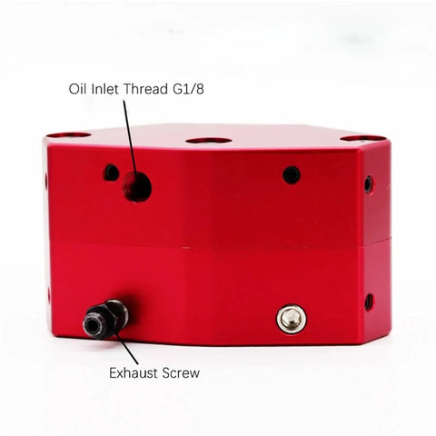 Dope High Precision Hydraulic Disc Brake Calipers For CNC Turning And Milling, Compound Tool Spindle With Air Cylinders, red body, oil inlet thread G1/8