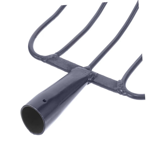 Close-up of Multi Functional Manure Fork For Mulching And Garden Cleanup No Fuss Heavy Duty Handheld Grass Fork tines