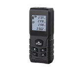 70/100M Laser Distance Meter Rangefinder Handheld Tool for Construction with clear digital display showing measurements.