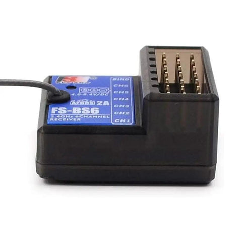 Side view of Ultra Compact 2.4Ghz 6Channel AFHDS2 Receiver for FlySky Transmitters showing connection ports