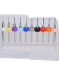 10 Piece Tungsten Steel Drill Bit Set 0.3 to 1.2 Millimeter for PCB Circuit Board Drilling Kit in Plastic Case