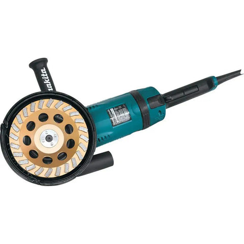 A-96425 7-Inch Diamond Cup Wheel With 24 Segment Turbo Anti-Vibration, Double Row Design For Concrete Stone And Tile attached to grinder