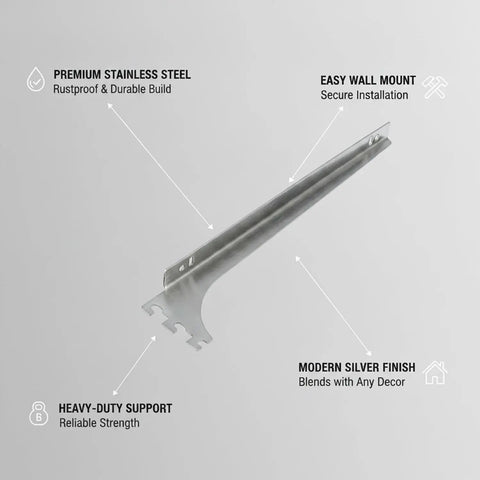 Beefy Stainless Steel Wall Shelf Support Bracket For Garage Closet And Workshop Storage Mounts Heavy Duty Rust Resistant Easy Stud