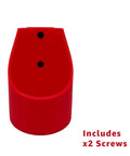 Red wall mounted fire spray can holder compatible with EZ Fire Spray, includes 2 screws, space saving wall mount bracket