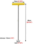 Heavy Duty Manhole Hook Lifter Tool For No Sweat Drain Lid Raising And Tough As Nails Trampoline Spring Retrieval Featuring Premium Stainless Steel Design, 68cm tall.