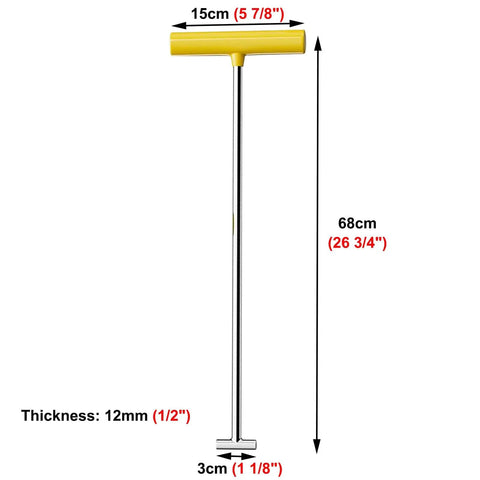 Heavy Duty Manhole Hook Lifter Tool For No Sweat Drain Lid Raising And Tough As Nails Trampoline Spring Retrieval Featuring Premium Stainless Steel Design, 68cm tall.