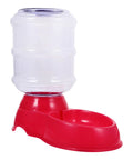 Chill Out As Your Furry Buddies Chow Down On This Pink 3.5L Automatic Pet Feeder And Water Bowl Station Featuring A Tight Leak Proof Cap And Grippy Non Slip Bottom.
