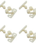 Four Pack Plastic Ball Catch Back Plates for Cabinet Doors and Drawers, No Fuss Screw-In Install, Durable Kitchen and Furniture Hardware