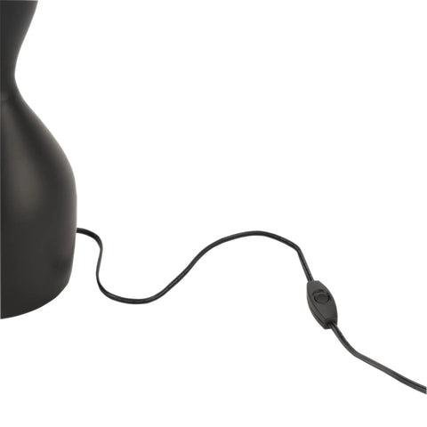 Close-up of Dope Modern Wavy Black Table Lamp With 75 Inch Cord 23 Inch Tall Easy Assembly Bulb Not Included E26 Bulb Compatible