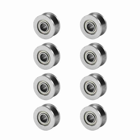 Built Like A Tank 10 Pack Carbon Steel V Groove Ball Bearings High Performance Heavy Duty Pulley Wheels 4x13x6mm set of eight