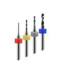 Pro Grade Precision Drill Bit Set for CNC Lathe and PCB Projects, Mini Twist Bits from 0.1mm to 2.0mm displayed in four sizes