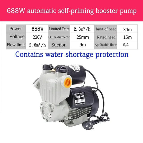 No Hassle Heavy Duty Submersible Sump Pump With Self Priming Action And Automatic Shutoff For Basement And Farm Drainage Smooth Operator On Wet Spots 220 Volt Electric Motor, 688W booster pump with water shortage protection.