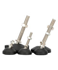 Four Piece Universal Adjustable Furniture Leveling Feet With Heavy Duty Swivel Base And Screw Thread Glides M8 M10 M12 Set showing various adjustable feet with rubber pads and steel threads.