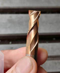 Close-up of TiSiN-coated carbide end mill bit, 2-flute, square-nose