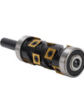 Heavy Duty Fafeicy Reversible Carbide Insert Router Bit With 1/2 Inch Shank and Spiral Trim, detailed view showing carbide inserts.