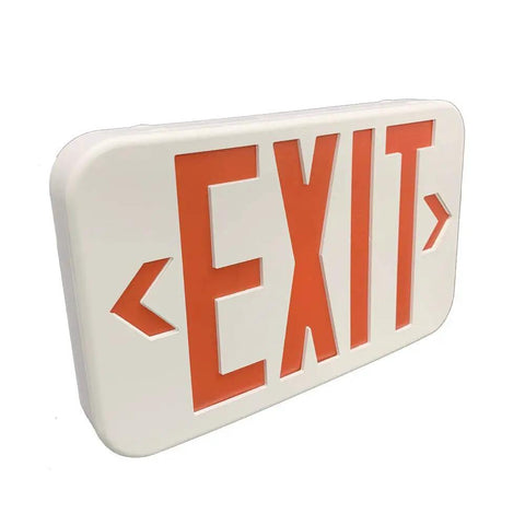 LED Emergency Exit Sign Double Face With Battery Backup Kit, 6 Pack, UL Certified, 120/277V, SMD LED, Fire Retardant ABS Housing