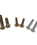 Variety of screws, including flat head Phillips design, showcasing different finishes and lengths for DIY projects.